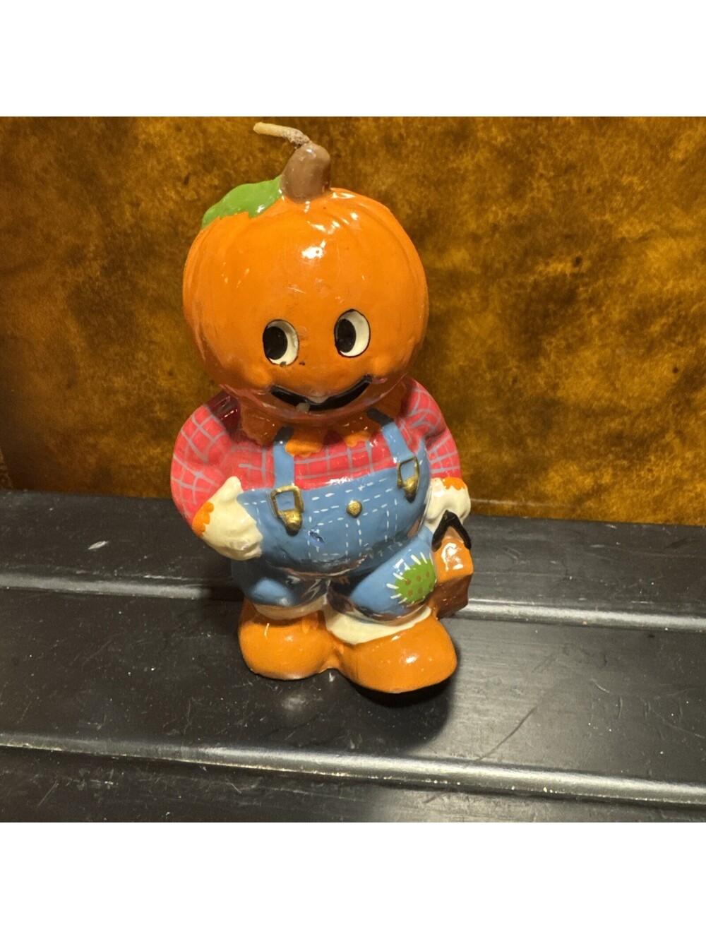 Vintage Pumpkin Halloween Scarecrow Wax Candle